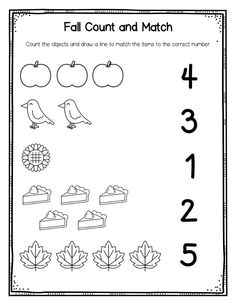 the fall count and match worksheet