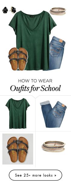 "going to high school soccer game in a bit" by jazmintorres1 on Polyvore featuring Kendra Scott, Pepe Jeans London, H&M and American Eagle Outfitters How To Wear Birkenstock, Birkenstock Outfit, Back To School Outfit, Bohol, Cute Outfits For School, School Looks, Outfits For School, Back To School Outfits, Stitch Fix Style