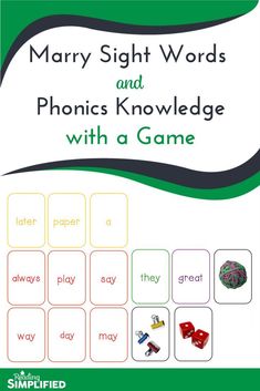 mary sight words and phonics knowledge with a game for children to practice their spelling skills