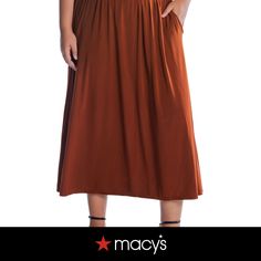 in stock Brown Workwear Skirt With Pockets, Casual Brown Solid Color Skirt, Elegant Brown Skirt With Pockets, Chic Brown Skirt With Pockets, Chic Brown Relaxed Skirt, Relaxed Brown Skirt For Day Out, Brown Relaxed Fit Skirt For Day Out, Brown Skirt For Day Out In Fall, Maxi Skirt With Pockets