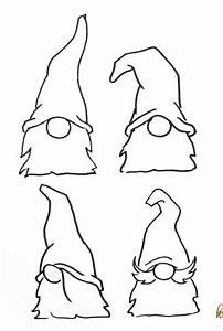 four different types of gnome hats