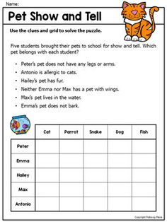 a pet show and tell worksheet for students to learn how to read the words