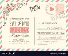 wedding card with flowers and stamps on striped background - kosten stock - fotop