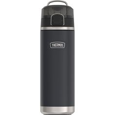 thermos stainless steel insulated food container with handle, black / gray color