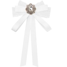 Suitable for daily use, it is a good gift for your friends. Perfect for parties, weddings, everyday office work, or other occasions. Wear it with stand-collar shirts, sweaters, blouses, and dresses for an elegant look and added glamour. There are two fastening methods: Locking the brooch on the back makes clipping your tie quicker and easier. Bow tie brooches for Women Light up your outfits! Notes： 1. This tie is pre-tied design, no need to tie it yourself. 2. Due to different computer monitors Elegant White Wedding Brooches, Formal White Jewelry With Decorative Bow, White Decorative Bow Jewelry For Wedding, White Jewelry With Decorative Bow For Wedding, White Wedding Jewelry With Decorative Bow, White Ribbon Brooches For Party, White Brooch With Decorative Bow For Gift, White Ribbon Brooch For Wedding, Elegant White Lapel Pin For Wedding