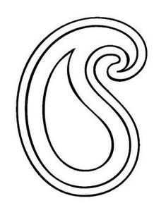 the letter s is made up of swirls and lines in black on a white background