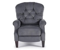 a gray recliner chair on a white background