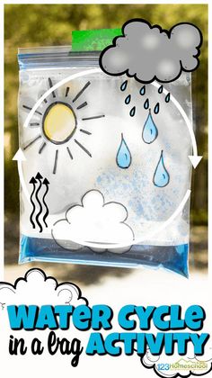 Activities About Water For Preschoolers, Rain Cycle For Kindergarten, Water Cycle Window Experiment, Water Cycle Sensory Bin, Weather Projects For 3rd Grade, Water Cycle Bag Experiment, Teaching Water Cycle To Preschoolers, Pre K Water Cycle Activities, Water Cycle 2nd Grade