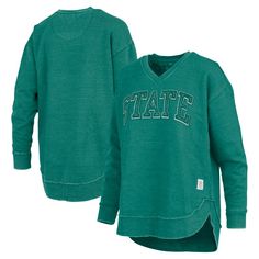 Channel cozy Michigan State Spartans spirit with the Pressbox Westin Poncho V-Neck Pullover Sweatshirt. With a cozy fleece lining and midweight construction, this pullover sweatshirt is ideal for those crisp game days. The stitched team wordmark across the front and unfinished edges at the hem create a rustic laid-back look that's perfect for any Michigan State Spartans fan. Casual V-neck College Sweatshirt, Fall College V-neck Tops, Fall V-neck Tops For College, Michigan State Spartans, Michigan State, Pullover Sweatshirt, Womens Clothing Tops, Sweatshirts Women, Michigan