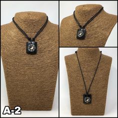 "Yin Yang Necklace. A-1 Pendant: 1\" inch x 1\" inch A-2 Pendant: 1\" Inch x 1\" Inch A-3 Pendant: 1\" Inch x 1\" Inch Unisex design. Adjustable cord from 14\" inches up to 27\" inches around the neck. This necklace is for Womens, Mens, Teens Adjustable Cord - Fits Most Size FAST SHIPPING! Visit my Etsy Shop to see more Designs! Handmade Yin Yang Bracelets and Necklaces. Click here to view more designs: https://www.etsy.com/shop/FreedomLifeStyle" Black Handmade Necklace With Rectangular Pendant, Handmade Black Jewelry With Square Pendant, Yin Yang Bracelet, Yin Yang Necklace, Ying Yang, Yin Yang, Unisex Design, Tao, Washer Necklace