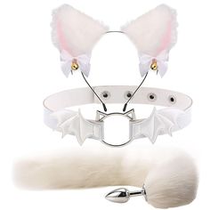 PRICES MAY VARY. Cosplay costume set included 1 cute cat headband, 1 bat neck collar, 1 furry fox tail plug. This animal costume set made of stainless steel, simulated fur, whcih is fluffy enough, smooth surface, soft and feels realistic, easy and comfortable to wear. Cute headband and chic fox tail plug is a great addition to animal cosplay costumes, suitable for role-playing games, give you a cute and amazing look, enhancing your pleasure and intimate. Suitable for Halloween party, Christmas p Cat Tail Plug, Fox Tail Plug, Carnival Masquerade, Animal Cosplay, Cat Headband, Masquerade Theme, Clothing Reference, Fox Tail, Honeymoon Gifts