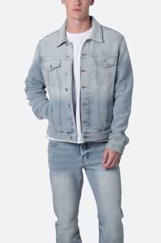 developed in Los Angeles, the Western Crosshatch Trucker Jacket is designed with a standard fit and features a classic cut and details, is constructed from light washed blue denim that has an exposed texture on the fabric, and finished with sanding and whiskering details throughout. Details standard fit 100% cotton Model is 6’0, 160 lbs and wears a size medium Faded Denim Outerwear With Pockets, Urban Style Washed Blue Long Sleeve Denim Jacket, Classic Light Wash Relaxed Fit Denim Jacket, Classic Light Wash Long Sleeve Denim Jacket, Urban Style Light Wash Long Sleeve Denim Jacket, Urban Light Wash Long Sleeve Denim Jacket, Classic Denim Outerwear In Medium Wash, Classic Light Wash Cotton Denim Jacket, Urban Denim Outerwear With Relaxed Fit