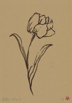 a black and white drawing of a flower