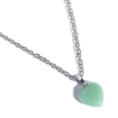 Aventurine Heart Necklace Aries Jewelry, Gifts 2023, Wrist Mala, Stainless Steel Chain Necklace, Gemstone Necklaces, Heart Gemstone, Mala Necklace, Beautiful Necklace, Steel Chain