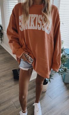 Sunkissed Terracotta Sweatshirt – Sunkissedcoconut Summer Shopping Outfit, Tokyo Street Fashion, Sweatshirt Outfit, Cute Sweatshirts, Soft Grunge, Grunge Style, Cozy Sweatshirts, Doc Martens, Oversized Sweatshirt