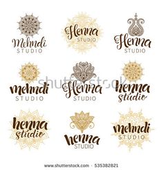 set of logos for henna studio