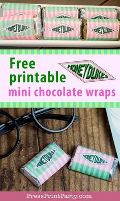 free printable mini chocolate wrappers for kids to use in the classroom or at home