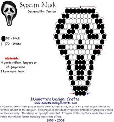 the instructions for how to make a scream mask with black and white dots on it