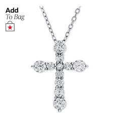 in stock Classic Macy's Jewelry With Pave Setting, Macy's Classic Jewelry With Pave Setting, Diamond Cross Pendant With Brilliant Cut, Diamond Cross Pendant Jewelry With Brilliant Cut, Brilliant Cut Diamond Cross Pendant Jewelry, Classic Diamond Cross Pendant Jewelry, Classic Vvs Clarity Diamond Cross Pendant Necklace, Diamond Cross Pendant Necklace With Prong Setting, Brilliant Cut Diamond Cross Pendant Necklace