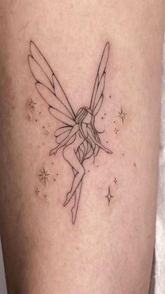 Small Fairy Tattoos, Pixie Tattoo, Artsy Tattoos, Fairy Tattoo Designs, Small Pretty Tattoos, Petite Tattoos, Subtle Tattoos, Elegant Tattoos