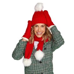 Add a pop of festive, Christmas spirit to your winter look with our Bright Red Hat Scarf and Mitten Set. The red with white trim adds a touch of fun while keeping you warm and cozy with the ribbed hat, scarf, and mittens. Perfect for the holiday season and beyond! Milkhouse Candles, Ribbed Hat, Faith Gifts, Hat Scarf, Red Hat, Gifted Kids, Best Jeans, Red Hats, White Trim