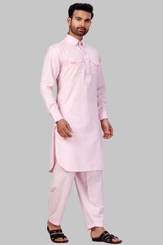 Product Features: Top Color: Baby Pink Bottom Color: Baby Pink Work: Solid Top Fabric: Fine poly and cotton mix Bottom Fabric: Fine poly and cotton mix Pack Of: 1 Pathani : 1 Salwar Occasion: Partywear Disclaimer: There will be slight difference in digital to actual image Fitted Cotton Long Sleeve Set, Pink Cotton Kurta For Spring, Pink Cotton Sets For Spring, Casual Pink Cotton Sets, Traditional Pink Cotton Sets, Plain Cotton Long Sleeve Sets, Casual Pink Cotton Kurta, Plain Long Sleeve Cotton Sets, Fitted Pink Cotton Set