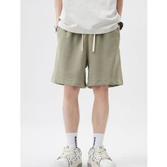 Sweat Shorts Casual Khaki Shorts For Summer, Basic Relaxed Fit Summer Shorts, Casual Bermuda Shorts For Spring, Basic Cotton Athletic Shorts For Summer, Casual Drawstring Shorts For Streetwear, Relaxed Fit Solid Color Shorts For Leisure, White Casual Athletic Shorts With Side Pockets, Casual Relaxed Fit Athletic Shorts For Summer, Casual White Athletic Shorts With Side Pockets