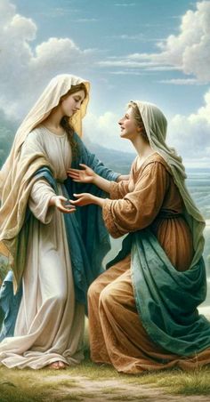 the painting depicts mary and jesus, who appear to be touching each other's hands