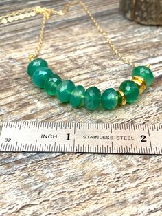 Gold filled Necklace with Emerald green onyx gemstones beads, love gift, Valentine's Day gift, mom gift, birthday gift * Gold filled chain: small oval links made from flattened wire shine as they catch the light. * 8mm Natural Emerald green onyx ( light- medium color ) Emerald green onyx is the birthstone of May. the symbol of love, hope and harmony Beautiful rich color. Great price!! Beautiful quality My jewelry will be wrapped in a beautiful gift box ready to gift. Please visitor my entire sto Green Beaded Emerald Necklace For May Birthstone, Gold Emerald Necklace With Polished Beads As Gift, Gold Emerald Necklace For Jewelry Making, May Birthstone, Gift Polished Beads Emerald Necklace, Handmade Emerald Necklace, May Birthstone Gift, Gold Filled Necklace, May Birthstone, Green Onyx, Natural Emerald