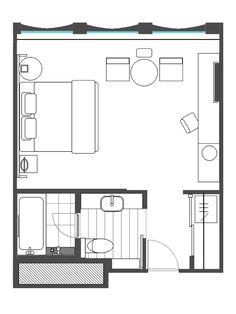 the floor plan for a studio apartment