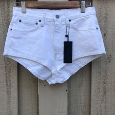 These Are So Cute, I’m Not A Shorts Girl So I Tried Buying These Big To Get A Loose Short Feel But Still Not Into It. Really Cute White Denim Shorts From Carmar At Lf. Can Be Worn With Anything! New With Tags, Never Worn! Fitted Jean Shorts With Pockets For Summer, Fitted High Waist Cotton Jean Shorts, Fitted High-waist Cotton Jean Shorts, White Jean Shorts With Pockets For Summer, Trendy High Waist White Jean Shorts, High Rise Fitted Jean Shorts With Pockets, White Mid-rise Denim Bottoms, White High Waist Fitted Jean Shorts, Fitted Cotton Jean Shorts For Summer