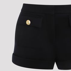 Tom Ford Blue Virgin Wool Bermudas. Crafted from blue virgin wool and cashmere, front concealed zip and button closure, front flap pockets with golden-toned buttons, welt pockets on the back, turn-up edges. Pin Man, Leather Cap, Yoga Wear, Denim Pant, Welt Pockets, Tom Ford, Womens Shoes Sneakers, T Shirt Dress, Womens Clothing Tops