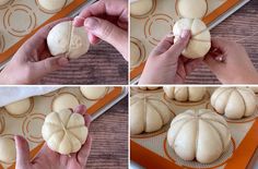 the process of making buns with doughnut holes