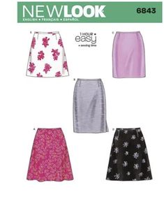 the new look sewing pattern is available for women's and girls'skirts