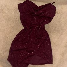 Perfect For Homecoming Or Any Other Formal Occasion Nwot Red Fitted Glitter Dress, Fitted Red Glitter Dress, Red Glitter Dress For Party Season, Holiday Glitter Mini Dress For Date Night, Red Glitter Holiday Dress, Holiday Red Glitter Dress, Holiday Burgundy Mini Dress For Night Out, Burgundy Mini Dress For Party Season, Burgundy Mini Dress For Date Night Holiday