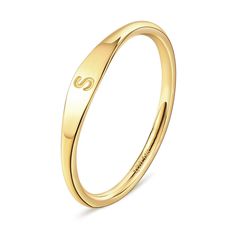 PRICES MAY VARY. Material: High Quality 1/20 14K GOLD FILLED - Hypoallergenic, Lead & Nickel Free, No Rust, No Fading.99% of people do not need to worry about allergies and they do not turn your fingers green. Size: 6,7,8,9,10 Design: High polished smooth surface and inner-face without sharp edge, does not rip your clothes or scratch your hands. Initial Rings, comes with a letter of your choice, you can wear them alone or stack them with your other rings. Gift: Perfect Gift for yourself, wife, g Gold Stackable Signet Ring For Gift, Gold Initial Ring Tarnish Resistant Round Band, Gold Initial Ring With Tarnish Resistant Round Band, Gold Stackable Rings With Round Band As Gift, Personalized Gold Minimalist Midi Rings, Personalized Minimalist Gold Midi Rings, Gold Hypoallergenic Adjustable Engraved Ring, Adjustable Personalized Yellow Gold Midi Rings, Hypoallergenic Engraved Gold Ring For Anniversary