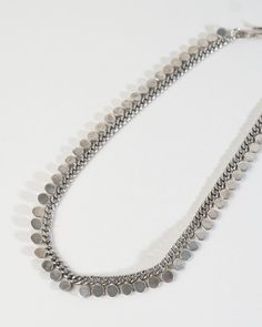 Sterling silver Approx. 16.5" long Polished Silver Metal Chain Necklace, Silver Chain Necklace With Polished Finish, Silver Oxidized Round Chain Necklace, Silver Sterling Chain Necklace With Oxidized Finish, Oxidized Silver Round Chain Necklace, Silver Oxidized Chain Necklace, Silver Oxidized Finish Chain Necklace, Nickel Free Silver Chain Necklace, Silver Nickel-free Chain Necklace