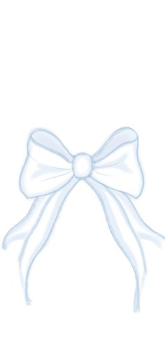 a white ribbon with a bow on it's end is shown in this drawing