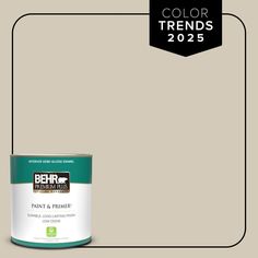 the behr paint and primer color trend is available in two different colors, including beige