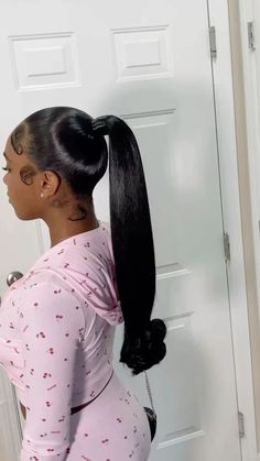 Blonde Hair Red Lips, Long Hair Ponytail Styles, Slick Ponytail, Barbie Hairstyle, Black Hair Updo Hairstyles, High Ponytail Hairstyles, Braided Hairstyles For Black Women Cornrows, Sleek Ponytail Hairstyles