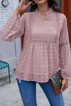 US$ 27.43 - Women Elegant Blouses Office Tunic Shirt V Neck Dot Print Loose Ruffled Top Spring Autumn Long Lantern Sleeve Blusas Feminina - www.streetally.com Fall V-neck Swiss Dot Blouse, Fall Swiss Dot V-neck Blouse, Casual Swiss Dot Blouse For Spring, Spring Long Sleeve Swiss Dot Tops, Spring Long Sleeve Blouse With Swiss Dot, Spring Swiss Dot Long Sleeve Tops, Long Sleeve Swiss Dot Tops For Spring, Long Sleeve Swiss Dot Blouse For Spring, Casual Swiss Dot Tops For Fall