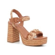 Marc Fisher-Seclude Platform Sandal Elevate a summery fit with the Seclude sandal from Marc Fisher. This raffia pair sports a chunky heel and platform that take your warm weather style to new heights. Summer Vacation Wedge Sandals With Padded Heel, Summer Wedge Sandals With Chunky Platform And Block Heel, Vacation Heels With Heel Strap In Synthetic Material, Synthetic Stacked Heel Summer Heels, Chunky Platform Block Heel Sandals For Summer, Casual Ankle Strap Heels For Beach Season, Casual Heels With Woven Sole, Chunky Platform High Heel Sandals For Vacation, Vacation Sandals With Chunky Platform Heels