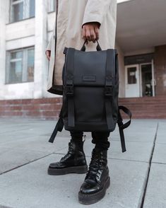 Black City Backpack Cute Backpack for School Eco Leather - Etsy Ukraine Cute Backpacks For School, Daily Backpack, Backpack For School, Black City, Aesthetic Backpack, Backpack Cute, Cute Backpack, Leather Laptop Backpack, City Backpack