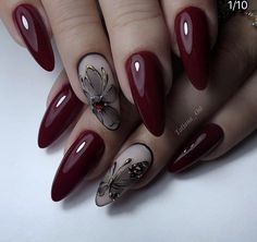 Stylish Nails Designs, Almond Nail, Elegant Nails, Nail Shapes, Nail Manicure, Trendy Nails, Almond Nails, Red Nails