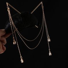 FREE SHIPPING ON ALL ORDERS OVER $50 | 100% SATISFACTION GUARANTEED Click "ADD TO CART" To Get Yours Now | Up To 60% OFF ✨ This Arimonz tassel double chain hairpin retro hair accessories hairgrip is a lovely accessory to your hairstyle. This elegant hair fork is the perfect match to jazz up your hairstyle. It’s lightweight and comes in different styles, making it a great gift idea for your loved ones! With its lightweight and chic design, it will keep your hair in place and give it an elegant to Chinese Hair Sticks, Hair Chopsticks, Chopstick Hair, Chignon Hair, Silver Hair Pin, Hair Styling Accessories, Gold Hair Pin, Chinese Hair, Retro Hair