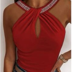 Red Tank Red Tops For Summer Party, Red Stretch Tops For Party, Red Stretch Party Tops, Stretch Red Party Tops, Red Stretch Top For Evening, Spiritual Fashion, Babydoll Tank Top, Babydoll Tank, Black Camisole