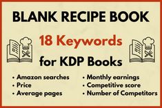 Blank Recipe Book KDP Keyword Research Keyword Research, Page Number, Recipe Book, Creative Fabrica, Linux, Click Here, Create Yourself, Mac, Books