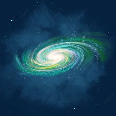 an artist's rendering of a spiral galaxy in the night sky