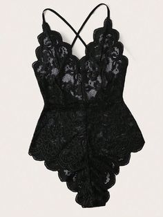 Discover pure elegance with our Floral Lace Teddy Bodysuit. This piece boasts fine lace in a timeless design, adorned with intricate crisscross patterns and graceful scalloped edges. The epitome of comfort, the slight stretch of the fabric ensures a seamless fit that enhances your naturality. Embrace the charm of simplicity and make a statement with this classic teddy bodysuit. Features: Details: Criss Cross, Scallop Fabric: Slight Stretch Material: Lace Composition: 95% Polyester, 5% Elastane Backless Party Bodysuit With Lace Trim, Party Backless Bodysuit With Lace Trim, Party Lace Trim Backless Bodysuit, Backless Bodysuit With Lace Trim For Party, Backless Lace Trim Bodysuit For Night Out, Elegant Stretch Bodysuit With Delicate Lace, Fitted Sleeveless Lace Bodysuit, Fitted Sleeveless Delicate Lace Bodysuit, Elegant Sleeveless Lace Bodysuit