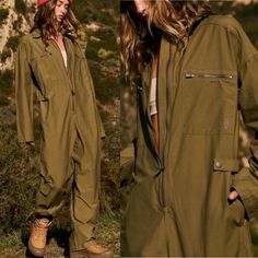 Free People Movement Mesmerize Me Army Green Coveralls Jumpsuit New Brand New Without Hang Tags Long Sleeve Utility Jumpsuit Coveralls Onesie Casual Fall Overalls For Outdoor, Casual Fall Outdoor Overalls, Khaki Overalls For Fall, Khaki Fall Overalls, Fall Season Khaki Overalls, Utility Jumpsuits And Rompers With Pockets For Outdoor, Khaki Utility Overall Jumpsuits And Rompers, Khaki Jumpsuits And Rompers With Pockets, Casual Outdoor Overalls And Rompers